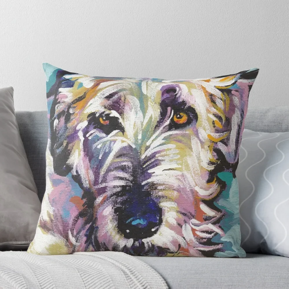 

Irish Wolfhound Dog Bright colorful pop dog art Throw Pillow luxury home accessories Decorative Cushions For Living Room