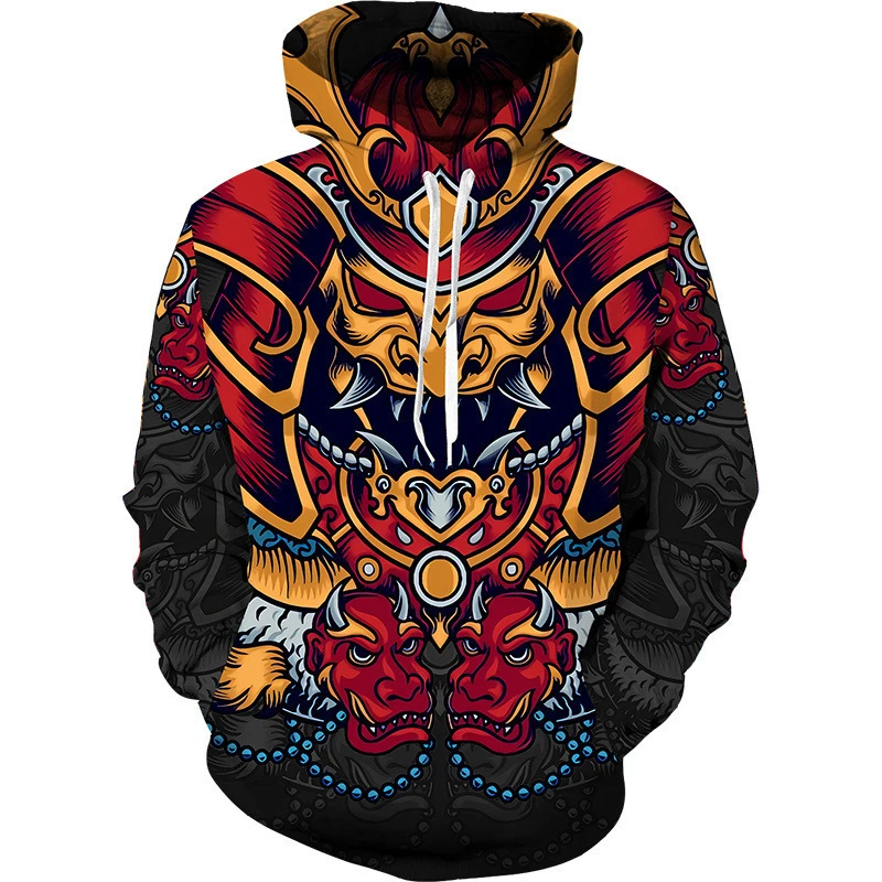 thumbnail image 1 of Sudadera con capucha de anime 3D más nueva y popular, sudadera de samurái japonesa, jersey negro de moda para hombres y mujeres, ropa de otoño y primavera para hombres, 1 of 5