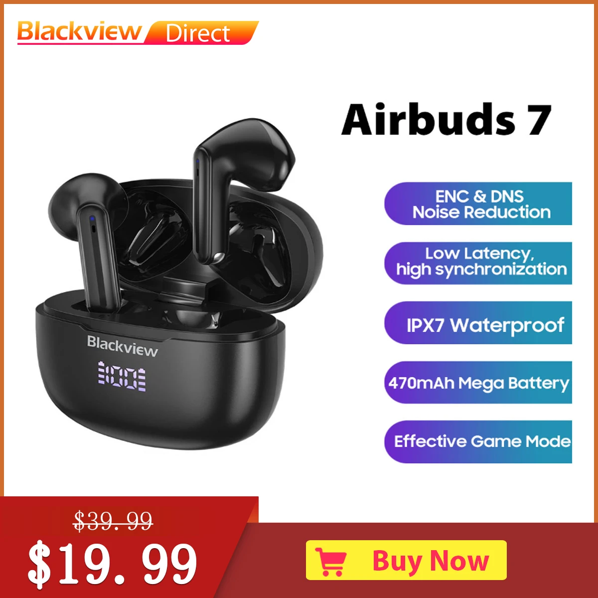 Blackview - Auriculares Inalámbricos Airbuds 7. 13MM. IPX7. Bluetooth. USB  C. 30HORAS de Reproducció - 001 — Universo Binario