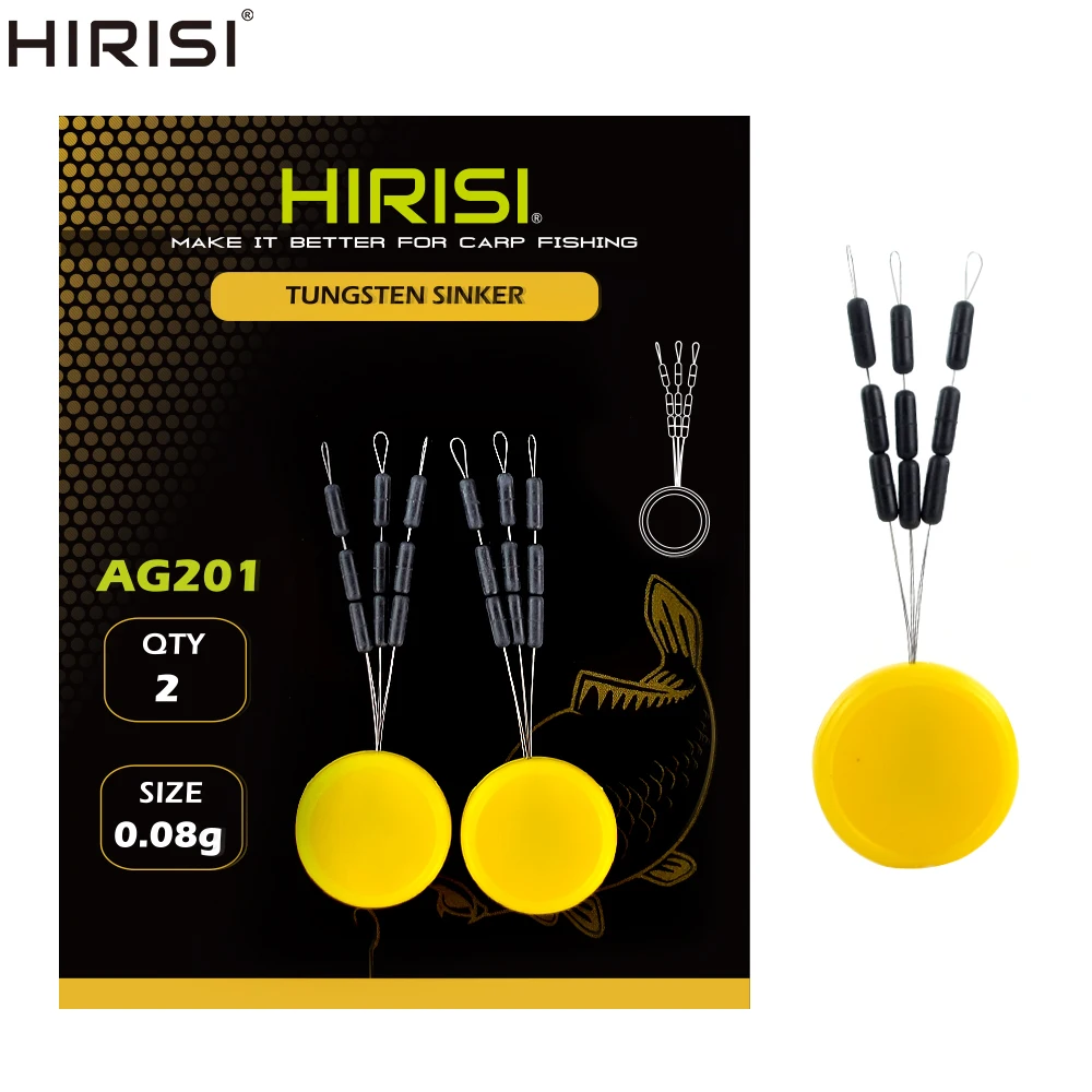 Hirisi 2Set Wolfram-Sinker Hooklink-Gewichte Größe 0,05 g 0,08 g für Karpfenangeln Terminal Tackle AG200 Angelzubehör – Detail 1