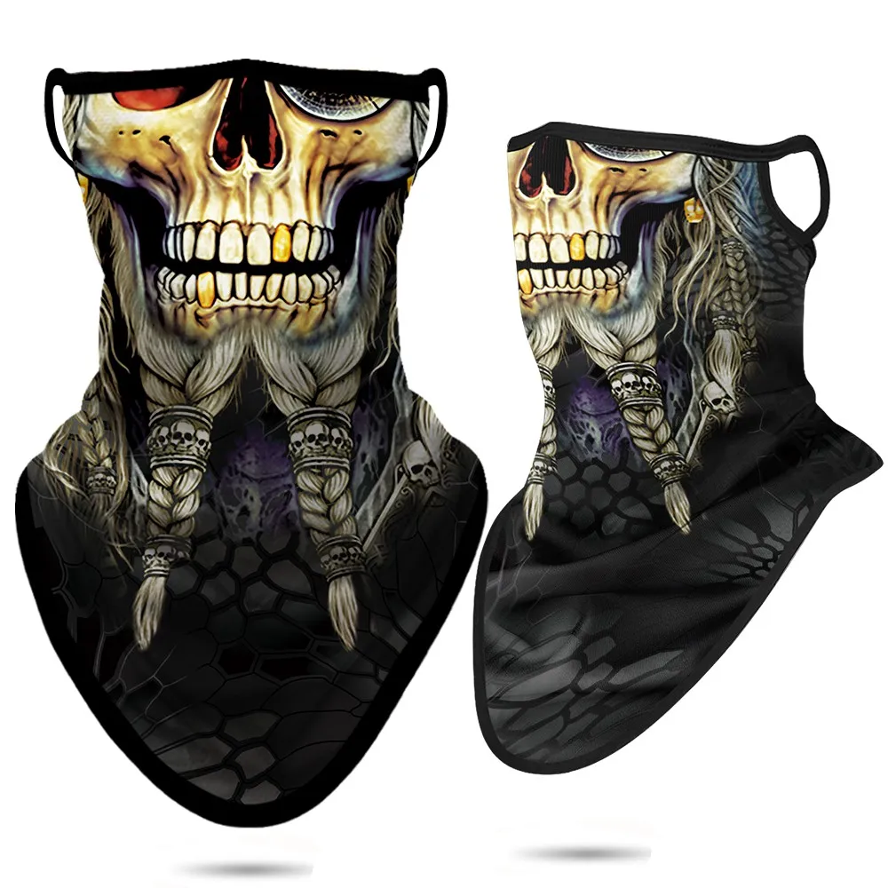 الجمجمة باندانا حلقة الأذن قناع رياضي المشي لمسافات طويلة سنود نصف قناع مثلث هود شبح وشاح السم الرقبة الجراب يندبروف بالاكلافا الصيف