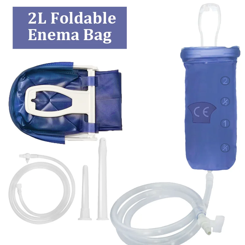 2L Enema Bag Kit Anal Cleaner Vaginal Cleaning Douche Irrigator Enteroclysm Detoxified Bowel Bags for Men Women Hygiene