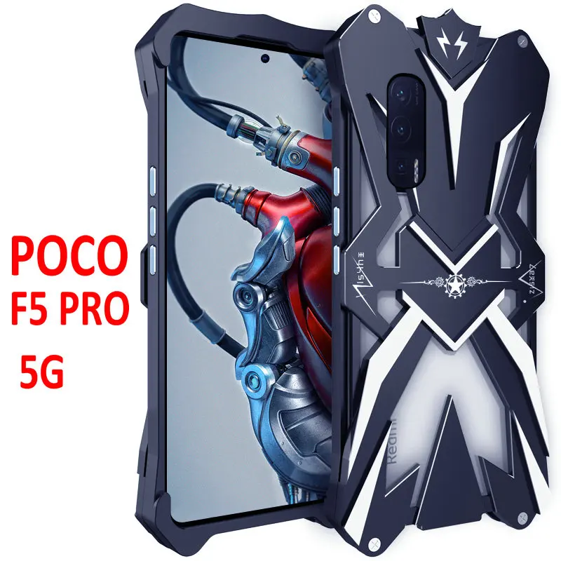 

POCO F5 PRO 5G F 5 Cooling Case Premium Powerful Shockproof Screw Metal Frame For XIAOMI POCO F5 PRO Aluminum Bumper Cover Case