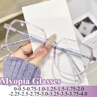 Lunettes de myopie à grande monture pour hommes et femmes, blocage de la lumière bleue, Anti-fatigue oculaire, Vision HD, lentille de Prescription-1.25-2.25 1