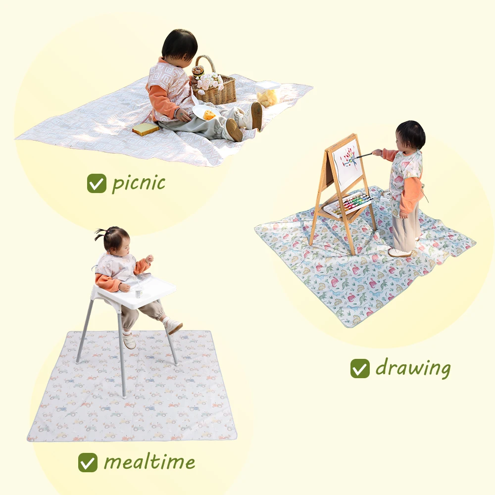 HappyFlute Waterproof Multi-Purpose Baby Mat 130×130CM 4