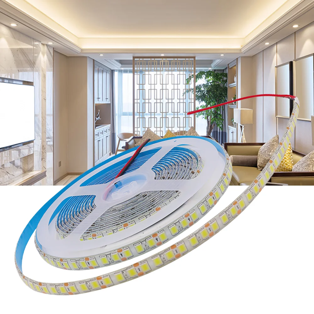 

12V 24V Led Strip Lights 5M 2835 LED Tape Room Decor SMD5054 5054 Neon Strip 60/120Leds/M Waterproof Ribbon Diode White Warm