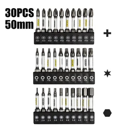 Magnetic Tamper Proof Screwdriver Bit Set - Torx, Hex, and Cross Head Bits (30pcs)