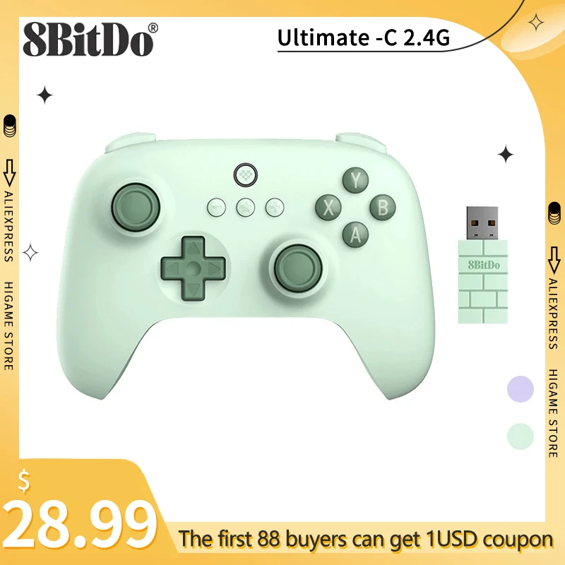 

8bitdo Ultimate-C 2,4G контроллер поддерживает Windows10/11, Android и Steam Deck Raspberry Pi беспроводной геймпад