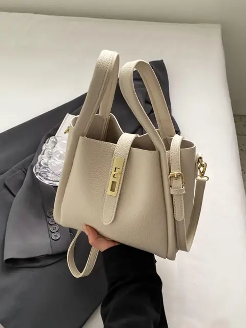chic waterproof faux leather bucket bag for women versatile hobo with adjustable straps spacious solid color design 3