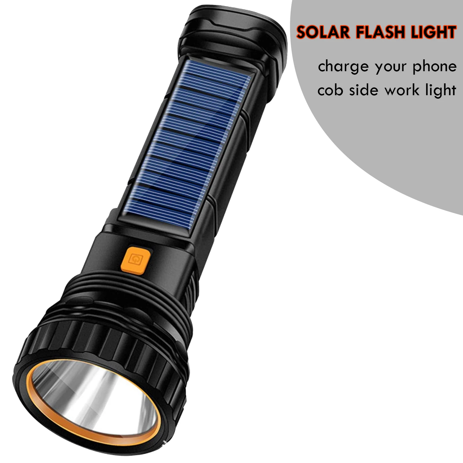 Solar LED Flashlight Waterproof Outdoor Flash Light 1000 Lumens Rechargeable Solar/USB Charging Emergency Supply Strobe Light 100v 240v ac charging cord universal for rechargeable flashlight 1101