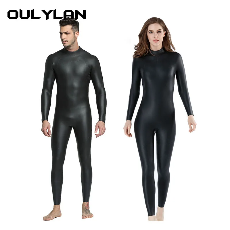 Oulylan 3MM Triathlon muta da sub da uomo calda di un pezzo CR + tuta da sub in pelle leggera Super elastica a prova di freddo per le donne
