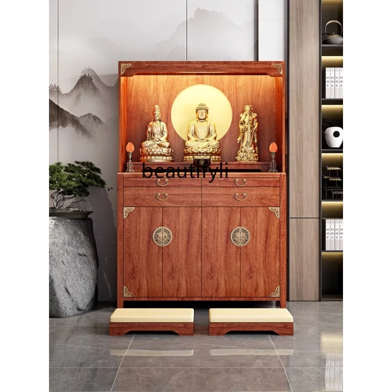 

Chinese Household Solid Wood Enshrine God of Wealth Clothes Closet Altar Cabinet Buddha Shrine Household Incense Burner Table