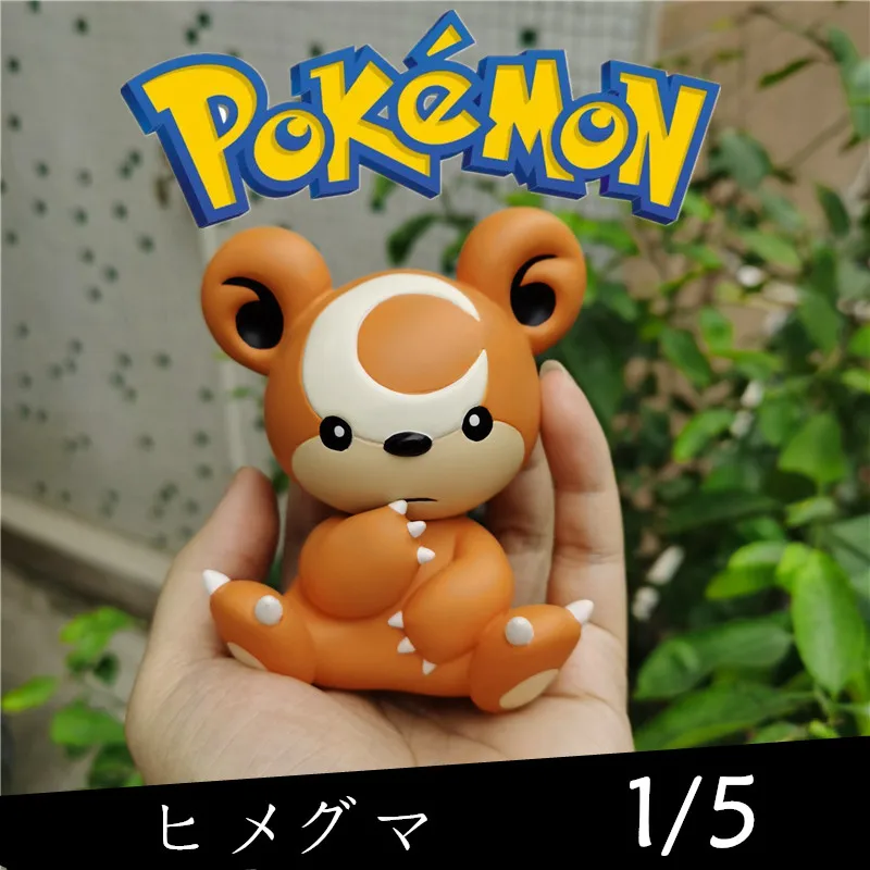 pokemon-1-5-gk-teddiursa-desenhos-animados-modelo-bonito-decoracao-hand-made-resina-action-figure-modelo-brinquedos-presente-para-aniversario-criancas