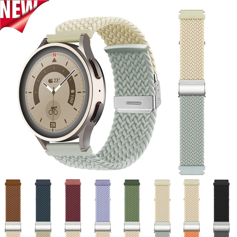 

20mm 22mm Band for Samsung Galaxy watch 4 3 5 pro active 2 Gear S3 braided solo loop bracelet correa Huawei watch GT 2 3 strap