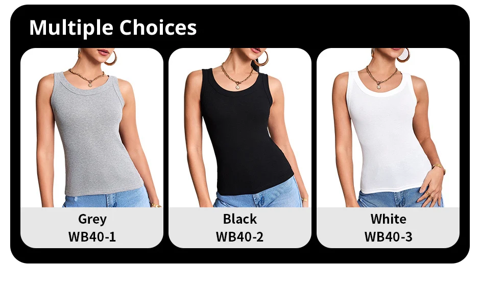 3-teiliges Set klassisches Damen-Freizeitwesten-Top in Schwarz, Weiß und Grau für alle Jahreszeiten, bequemes Basis-T-Shirt, sexy Sport-T – Detail 1