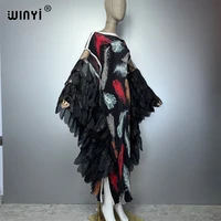 Robe plissée élastique WINYI, tenue de plage, kaftan, abaya, robe de soirée de luxe Dubaï, robe longue pour femme musulmane. 4