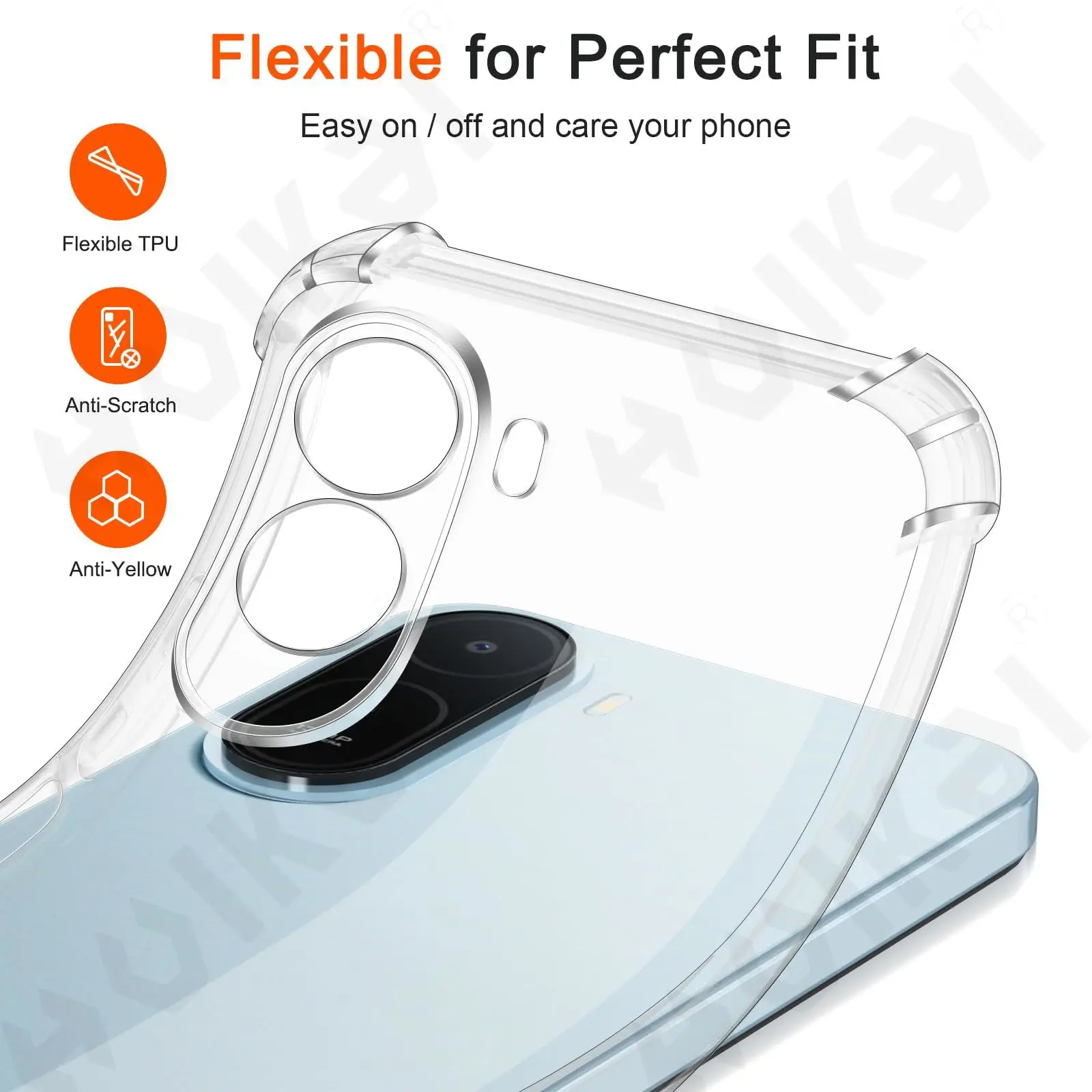 Transparent Soft TPU Protective Case with Corner Bumper Cushion