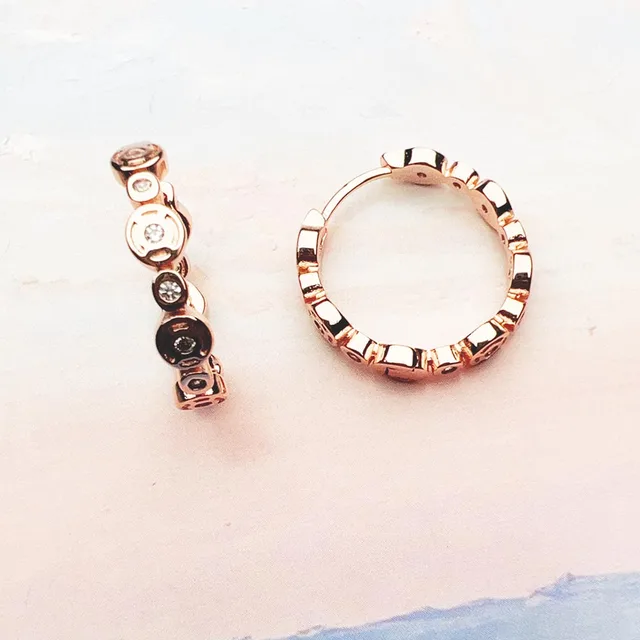 Orecchini A Bottone Rotondi A Pepita In Oro Massiccio Placcato 14k