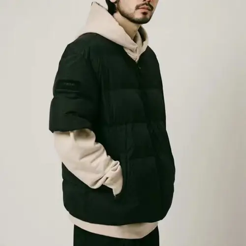 Japanese Couple Short Sleeved Cotton Padded Jacket for Autumn Winter New Warm Collarless Zipper Vest Parkas Men Trendy Outerwear - Image 2