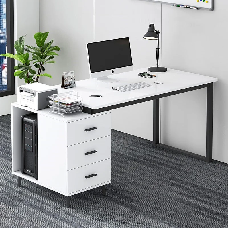 Executive Drawers Office Desk Bookshelf Writing Storage Standing Computer Desks Vanity Adjustable Mesa De Computador Furniture