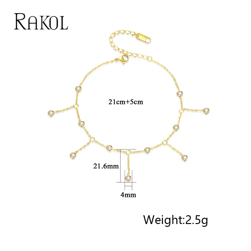 Cubic Zirconia Anklet Trendy Beach Accessories Anklets for Women Cubic Zirconia Oval Pendant Jewelry