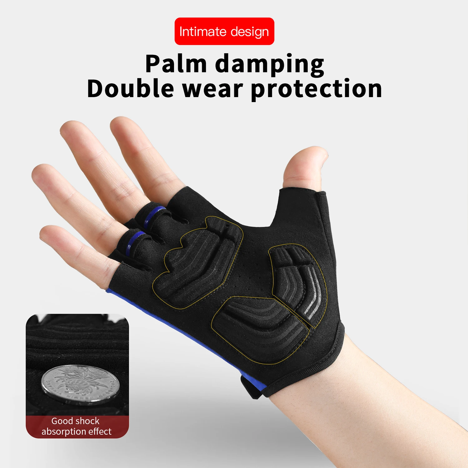 Fitness Gloves Short Finger Cycling Gloves Thick Palm Pad Anti Slip Breathable Spring And Summer Sports Outdoor Gloves