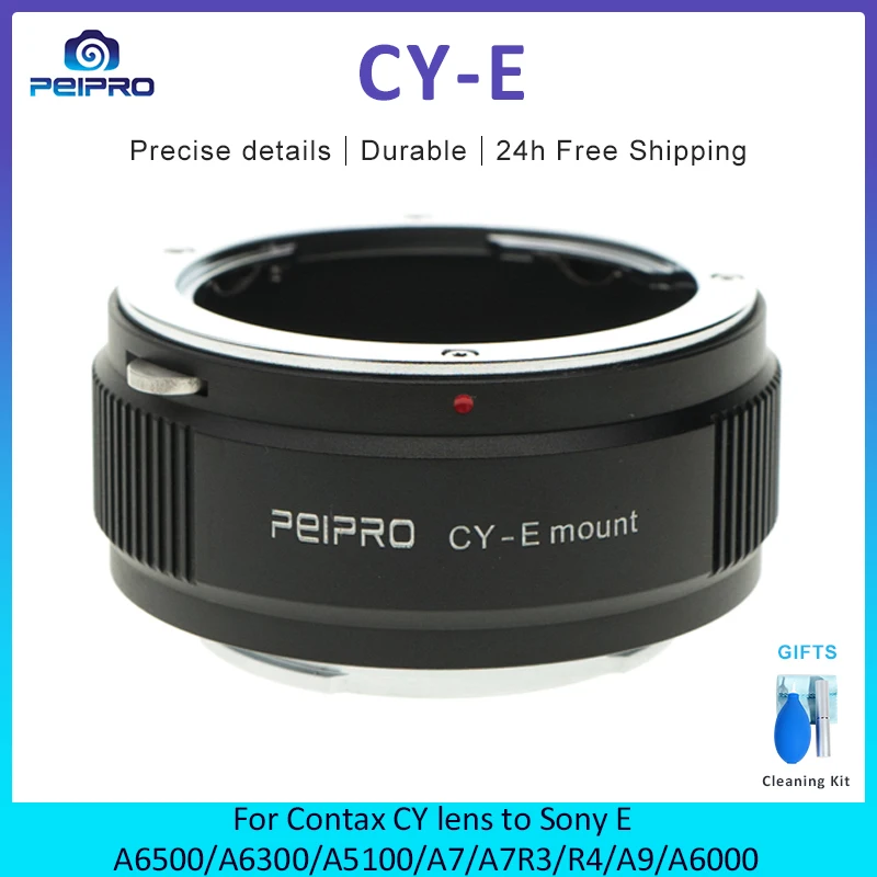 

PEIPRO CY-E Lens Adapter for Contax cy lens to SONY E A6500 A6300 A5100 A7 A7R3 R4 A9 A6000 camera