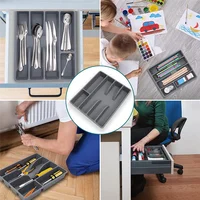 Storage Rack Organizer Box Utensil Organizer Cutlery Organizer Tray Plastic Flatware Organizers 2