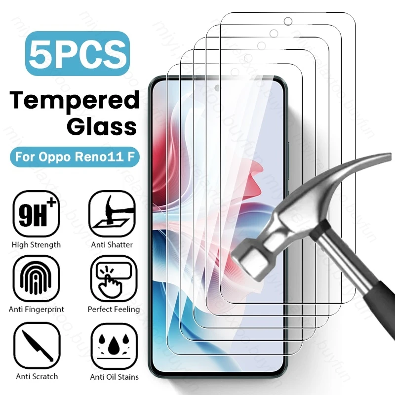 

5 шт., 100% оригинальное закаленное стекло HD для Oppo Reno11 F 5G, защитное стекло защитная пленка для экрана HD на Reno11F Reno 11F 5G 2024