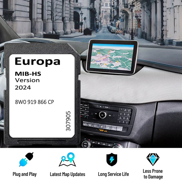 Sat Nav MIB-HS Update Europe UK map 2024 for Audi MIB-HS A345 S345 RS345 Q25 SQ25 RSQ25 Car 16GB SD Card 8W0919866CP Navigation
