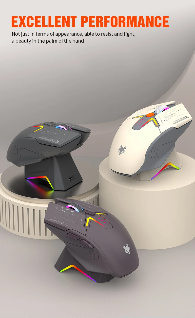 XUNFOX H2 Bluetooth Wireless Mouse Laptop Desktop Home Office Magnetic Fast Charging Luminous Mouse
