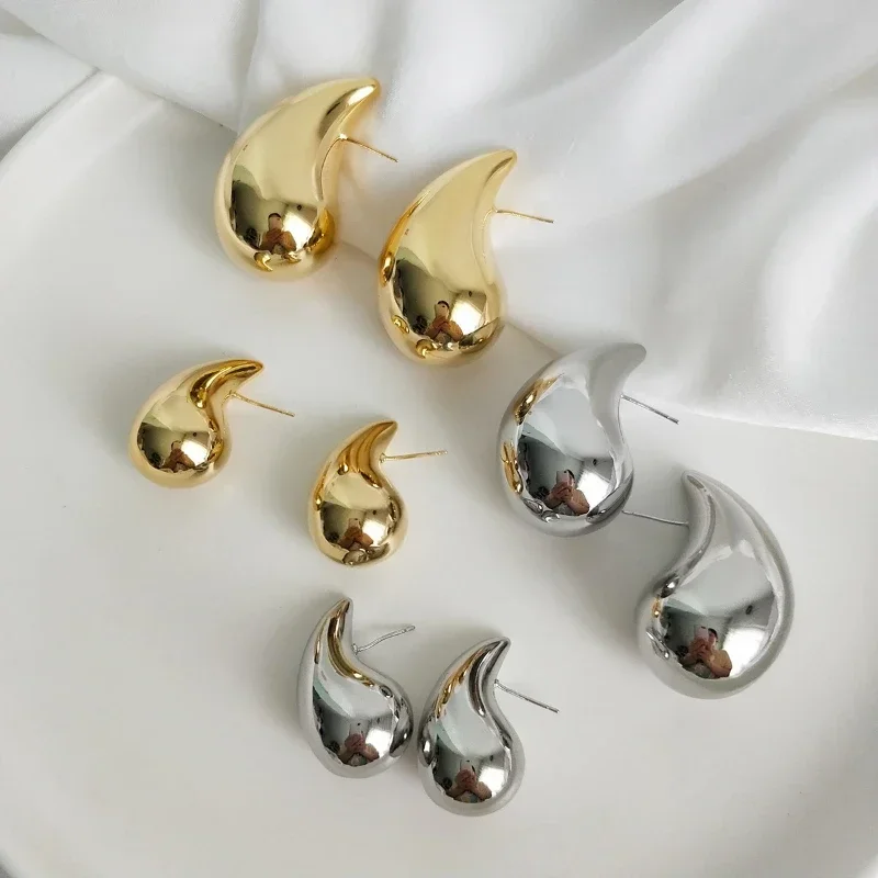 

ALITREE Modern Jewelry New 925 Sterling Silver Gold Color Teardrop Earrings For Women Girl Gift Hot Sale Popular Ear Accessories