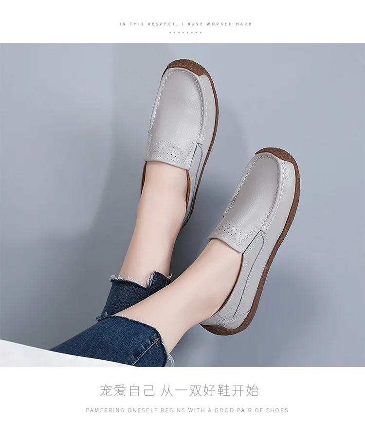 Spring Autumn Light Women's Flat Shoes 2022 New Comfort Plus Size White Women's Vulcanize Shoes Hollow Casual Women Loafers