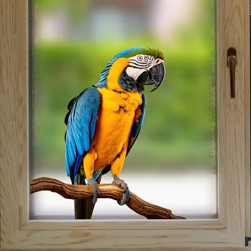 Creative Cartoon Wall Sticker Parrot，Window Sticker For Bedroom, Living Room, Glass Door And Window, Home Decoration