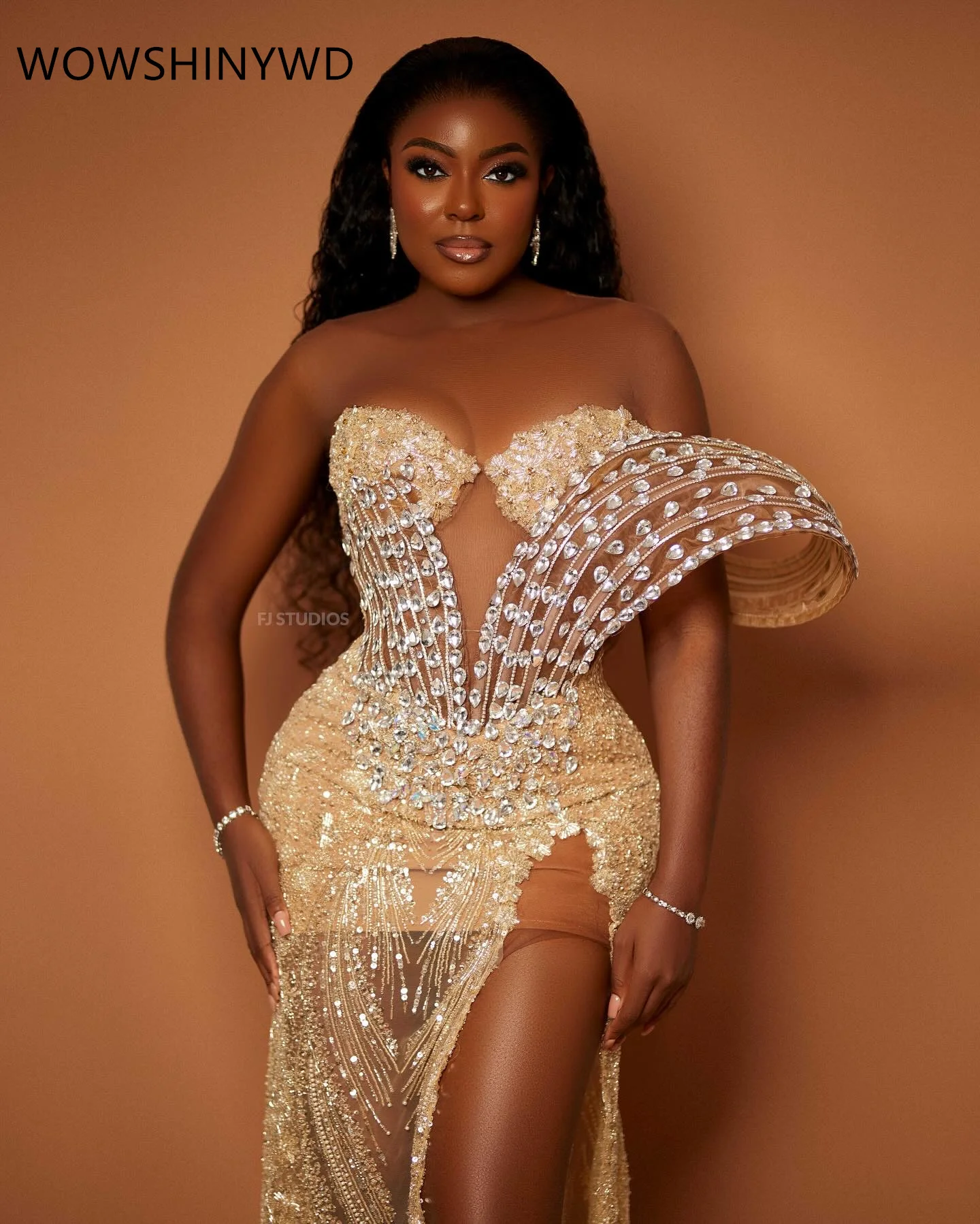 Рисунок 2 - 2024 Aso Ebi золотые платья русалки