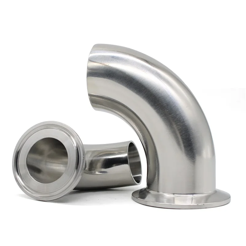 Três-clipe 90 Graus Cotovelo 304 316l Acessórios Sanitários 19 Mm108 mm Tubo Diâmetro Exterior Backwelded Caseiro Aço Inoxidável 1.5
