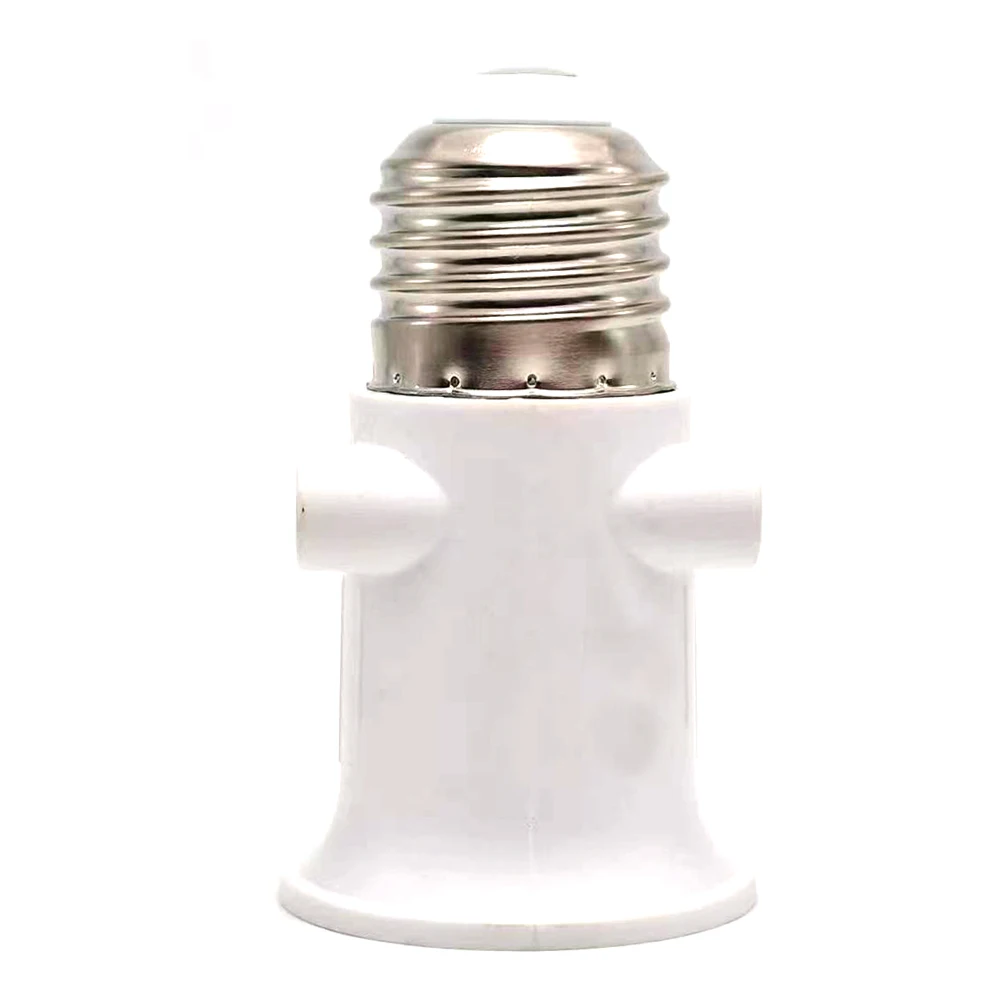1pcs European Double EU to E27 LED Bulb Adapter 2EU Plug Converter Base Lamp Holder Screw Light Socket White