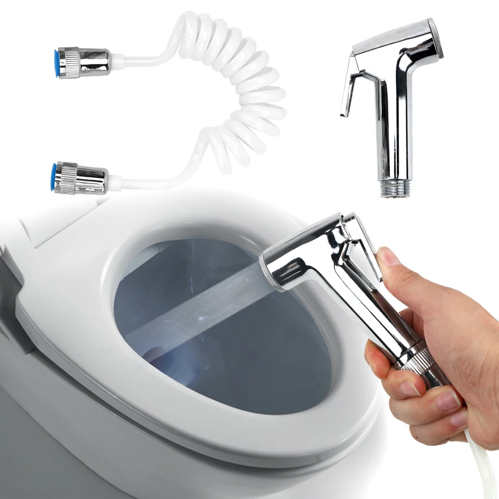 

Spray Gun Bathroom Cleaning Tools with Telephone Shower Hose Handheld Bidet Toilet Sprayer Shower Head Nozzle Portable