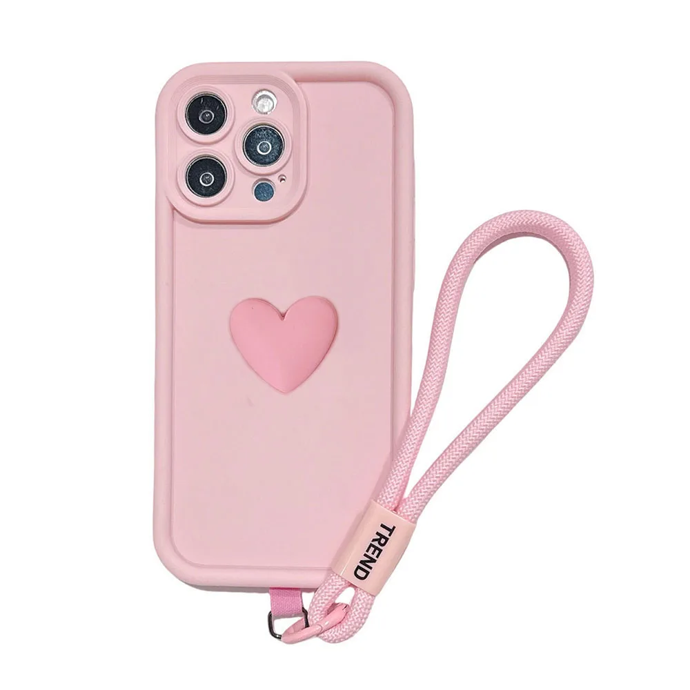 Love Heart Lanyard Phone Case with Stylish Cover Design