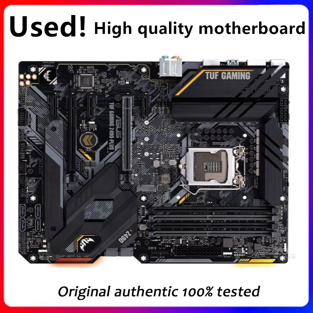 Utilizzato Per Asus Tuf Gaming Desktop Originale Al Z490-Plus Per Scheda Madre Intel Z490 Ddr4 Pci-E4.0 Supporto Lga 1200 I9 10900K 10Th Cpu
