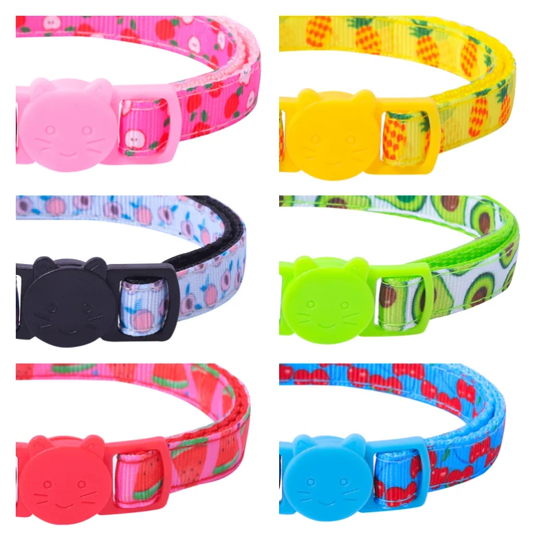 Pet Collar with Bell Fruit Pattern Colorful Dog Puppy Cat Accessories Kitten Collar Adjustable Safety Bell Pet Ring Necklace 4