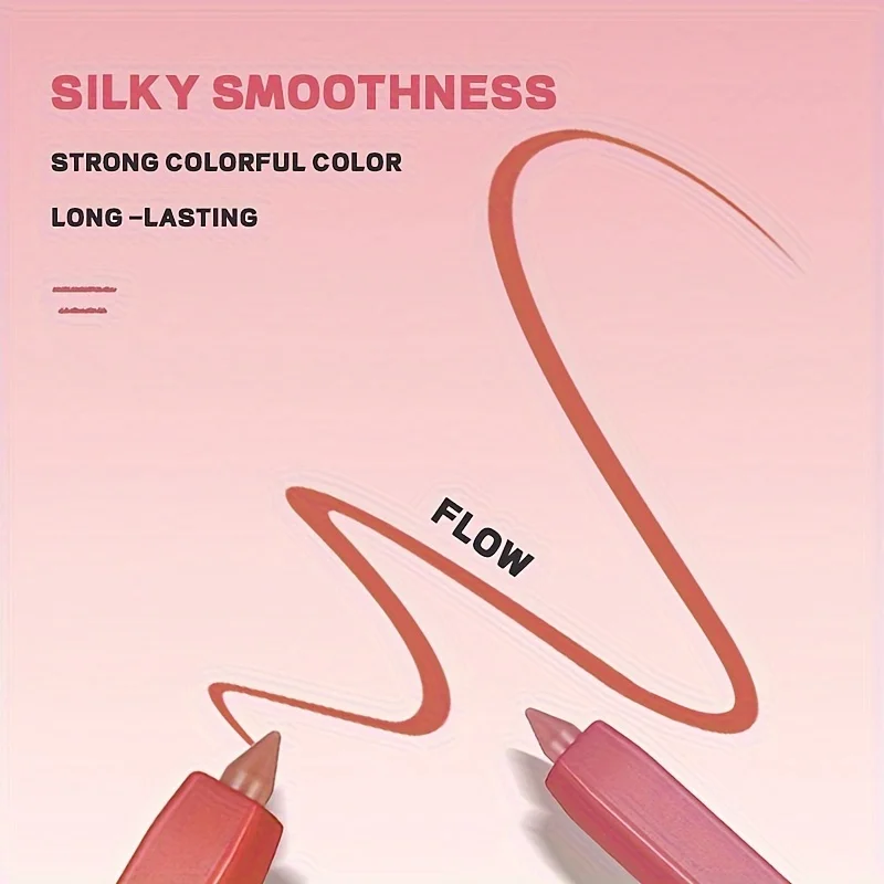 Pudaier 12-Color Lip Liner Pen Set, Long-Lasting, Waterproof, Sweatproof, Easy Blend, Non-Fade, Natural Berry Tones, Crayon Form 5