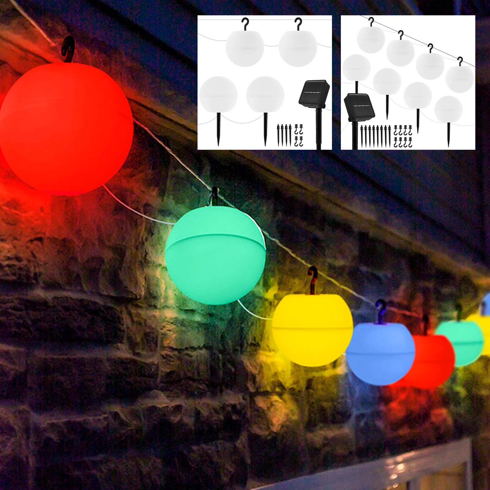 

New Solar Ball Stake Light IP65 Waterproof Solar Powered Globe Ground Light Colorful Solar Pathway Light Solar Landscape Lawn