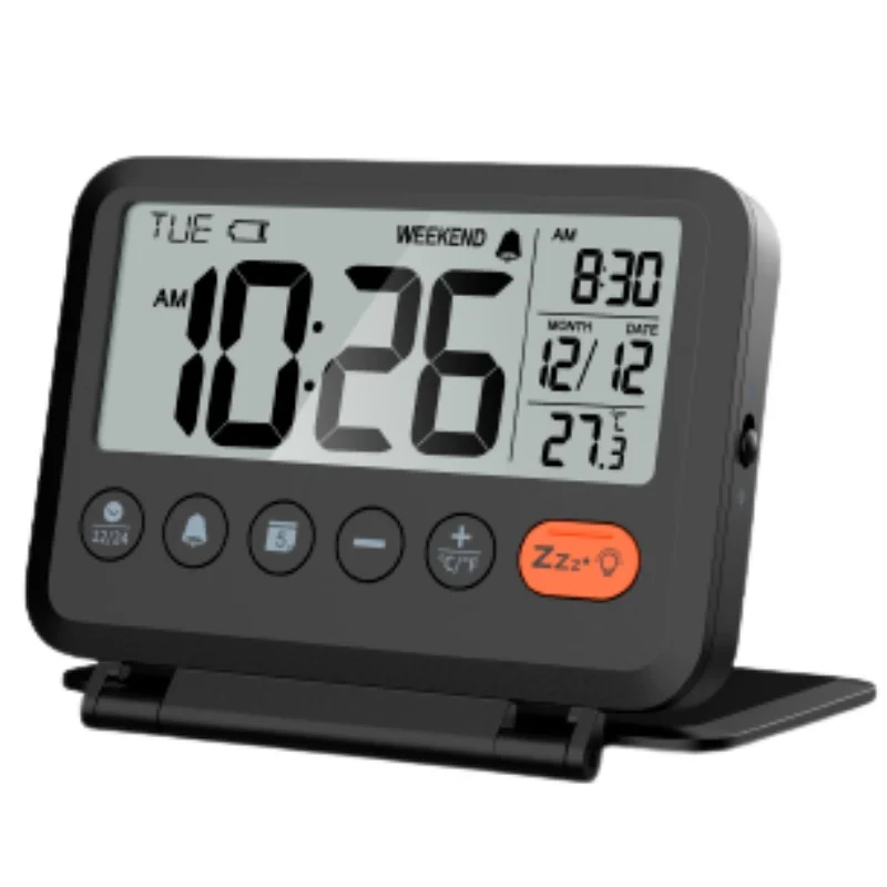 Fashion Fold Mini Travel Alarm Clock With Calendar Home Digital LCD Home Desk Clock Traveling Alarm Clock Portable Desktop Clock