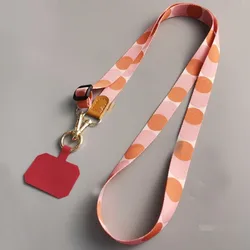 Versatile Anti - Theft Crossbody Phone Strap with Adjustable Wide Band (Orange circle)