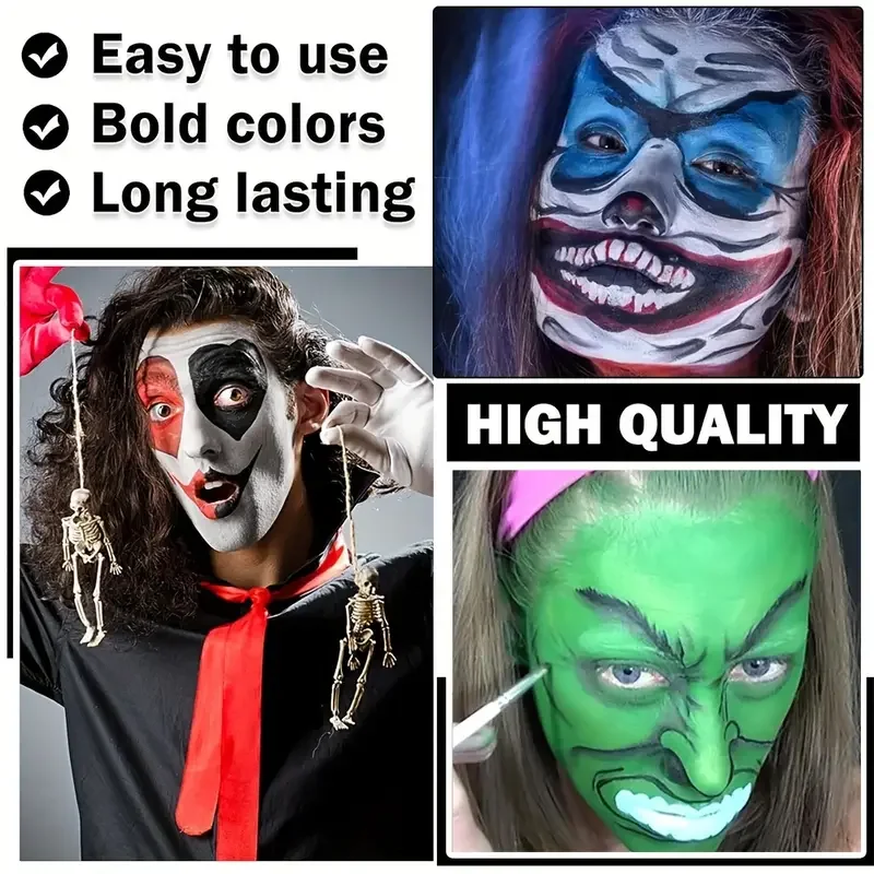 30G Water Solubility Monochromatic Body Paint Black And White Makeup Face Paint Halloween Party Waterproof Makeup Body Painting 5