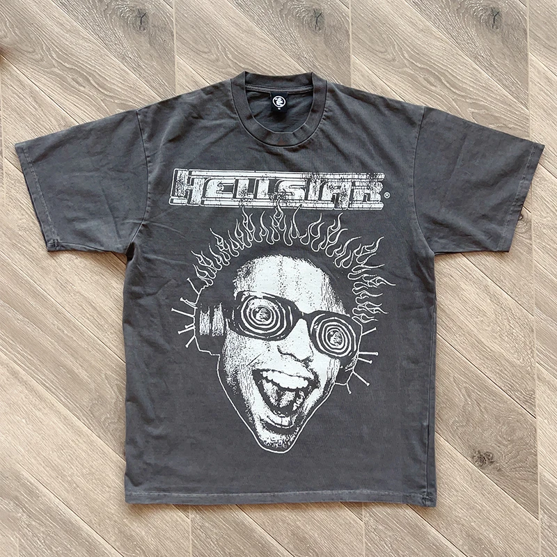 

Top Quality Hellstar Studios Vintage Oversized T-shirt Print Graphic T Shirts Streetwear Y2k Tees Woman Clothes Men's Clothing