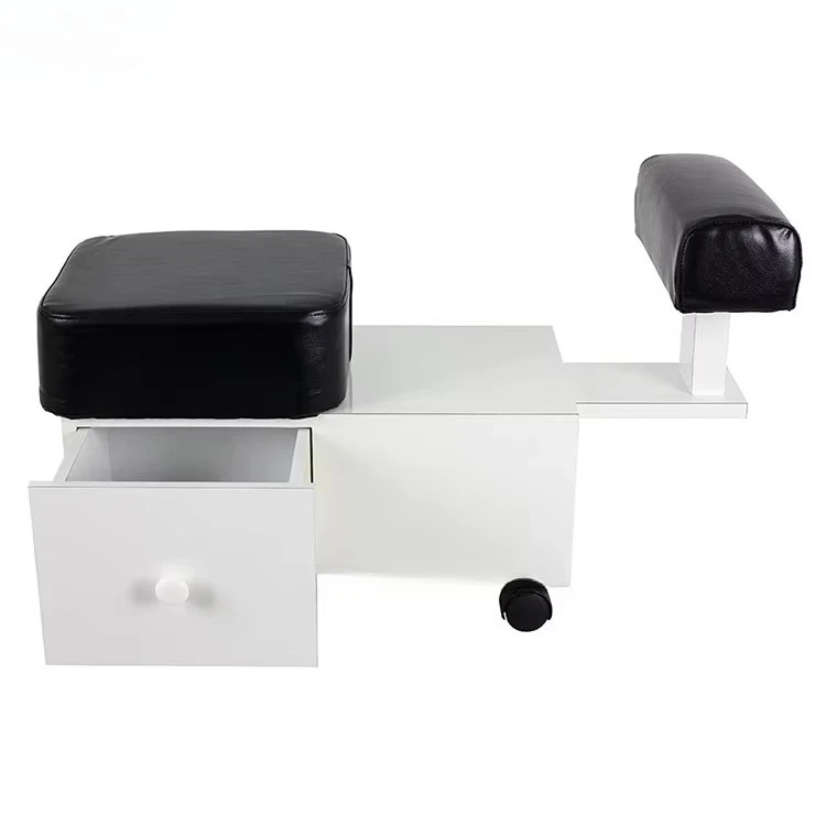 Carrello per Pedicure con Poggiapiedi, Cassetto Portaoggetti e Armadietto per Salone di Bellezza - immagine 2