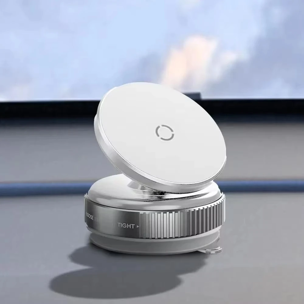 Universal Magnetic Car Mount with 360° Rotation and Vacuum Suction Cup