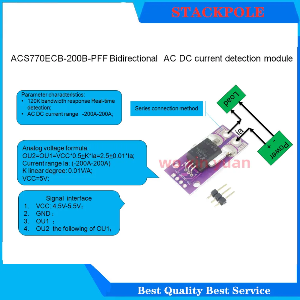Bidirecional ac ou dc Módulo de Detecção de Corrente-200a-200a Acs758ecb-200b Acs758 Ecb-200b Acs758ecb Pcs Novo Acs758ecb200b-pff